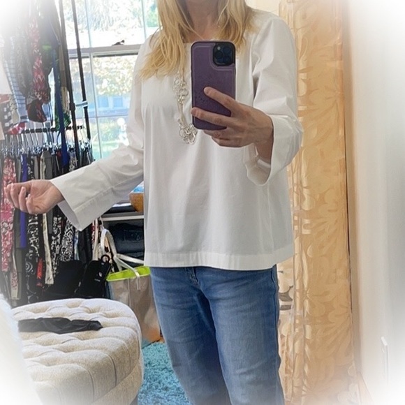 💕Like New J Jill White Shirt Collection Button Down Back Blouse💕 - Picture 1 of 11